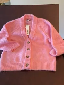 Zara Barbie Bubbkegum Pink Oversized Knit Cardigan Size Medium - Picture 1 of 6