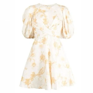 Vestido Floral IMMERMANN, Talla 0 EE. UU. 2 AU 6, Lino Crema Keira Manga Abullonada Estampado - Imagen 1 de 13