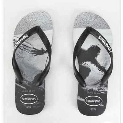 Sandalias chanclas Havaianas para niños surfistas con impresión fotográfica nuevas con etiquetas (11/12C)  Foto 1 de 4