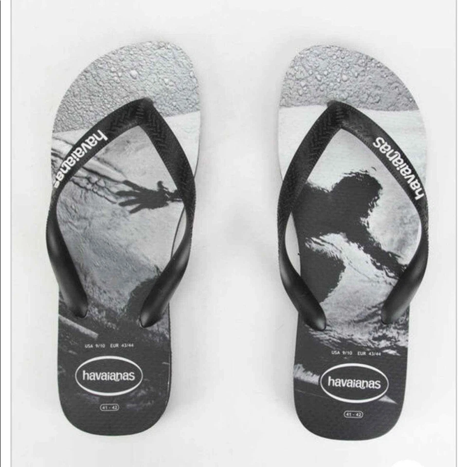 全新带标签 HAVAIANAS 儿童冲浪者照片打印凉鞋拖鞋 (11/12C)  — 第 1/4 张图片
