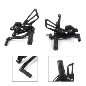 Black Motorcycle Rearsets Foot pegs fit Kawasaki Ninja ZX10R 2004 2005 - Picture 1 of 7