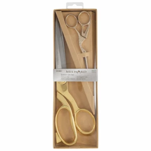 Milward Scissors Gift Set: Dressmaking 25cm & Embroidery 11.5cm: Gold 2189021 - Picture 1 of 2