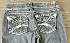 Gorgeous Gray Womens Silver McKenzie Flap Pocket Slim Boot Cut Jeans 27 x 30