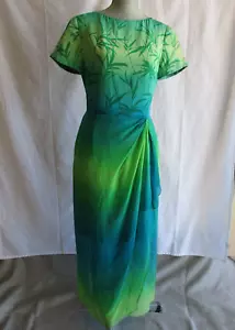 Vestido De Colección Rickie Freeman para Teri Jon Estampado Tropical Seda Gasa Talla 4 Nuevo con Etiquetas - Imagen 1 de 13