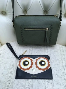 Accesorio Damas Caqui Verde Bandolera Bolso de Mano Bolso y Cartera Búho Paquete - Imagen 1 de 15