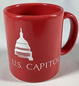 U.S. Capitol Becher Souvenir rot Keramik Made in U.S.A. Adler Logo 8 Unzen EUC - Bild 1 von 4