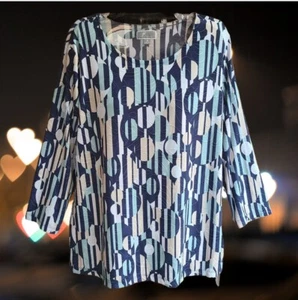 JM Collection Womens Size M Top Blouse 3/4 Sleeves - Picture 1 of 9