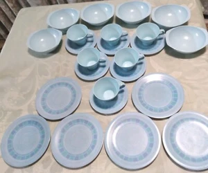 1960s/70s Vintage 24Pc BESSEMER NYLEX MELMAC Blue MELAMINE SET Australian Made - Imagen 1 de 12