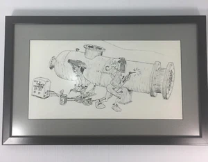 Welder Framed Art Welding Cartoon Sketch Man Cave Humor Industry Pipe Workers - Picture 1 of 12