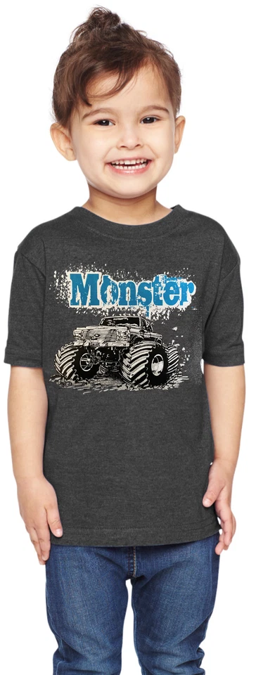Boys Monster Truck T-shirt Youth Graphic Tees Trucks Theme Gifts Birthday Boy - Image 1 of 1