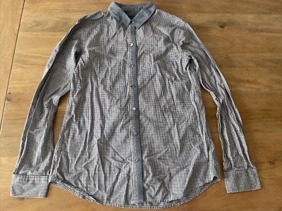 Theory 格子格子衬衫女式小号纽扣长袖学院风办公室 — 第 1/4 张图片