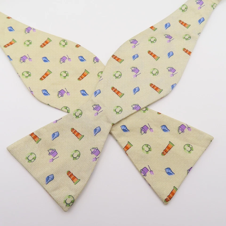 Countess Mara 领结丝绸黄色橙色紫色灯屋 2.5 英寸宽自领带 — 第 1/4 张图片