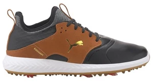 Puma IGNITE PWRADAPT Caged Crafted Golf Shoes 193825-02 Black/Brown New - Picture 1 of 2