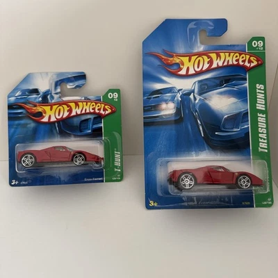 Hot Wheels 2007 Treasure Hunts ENZO Ferrari - Set Of 2 .. One Short Card (rare) - Image 1 of 2
