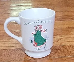 Holly Hobbie A Christmas Keepsake Genuine Stoneware 1980 Vintage Coffee Mug - Picture 1 of 6
