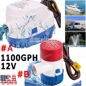 Automatic Boat Bilge Pump 12V 1100GPH Auto Submersible Electric Water Pump US - Picture 1 of 32