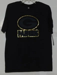 NFL Licensed Green Bay Packers Youth Extra Large Black Gold Tee Shirt - Picture 1 of 6