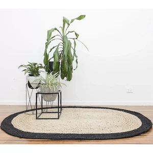 oval Rug 100% natural braided jute reversible Rug modern living rustic look rug - Picture 1 of 8