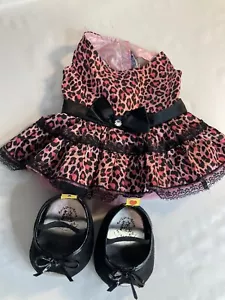 Build A Bear Rebecca Bonbon HTF Leopard Print Dress Outfit BABW Shoes - Picture 1 of 4