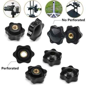 M4-M12 Plum Hand Tighten Nuts Handle Thread Star Mechanical Black Clamping Knob - Picture 1 of 15