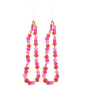 2 Pcs Pink Love Lanyard Handy-Kettenperlen Handy-Lanyard Aus Tonperlen - Zdjęcie 1 z 12