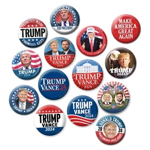 Donald Trump JD Vance 14 PACK - 2.25" pinback buttons - 2024 Republican - Picture 1 of 2