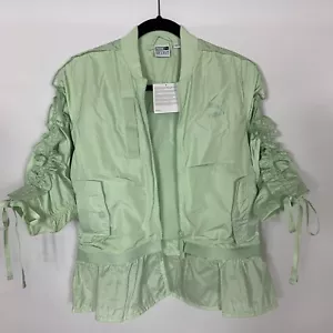 PUMA Damen Extreme Frill Bomber Jacke Spray grün Größe XS, M, L Neu mit Etikett - Bild 1 von 8