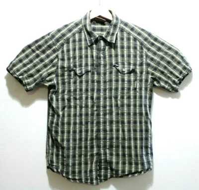 Merrell Mens Size Small Green Plaid Snapl Button Down Short Sleeve Shirt  - Image 1 of 3