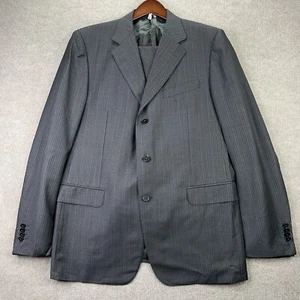 Ermenegildo Zegna Trofeo Suit Mens 54 R EU Gray Striped 3 Button Wool 2142SA - Picture 1 of 23