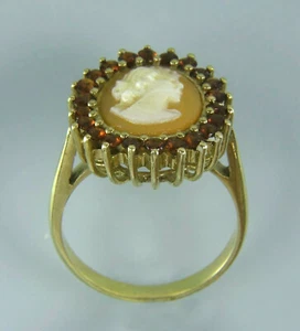 Anillo, anillo de mujer, anillo de oro, anillo de gema, anillo de granate en oro 333/ooo - Imagen 1 de 4