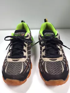 Sketchers Kids Boys Sketch Air Sneaker, Size 5Y Memory Foam Green/Orange Lace up - Picture 1 of 10