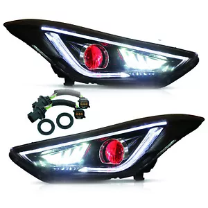 Free Shipping to PR for Elantra 11-16 Sedan 13-14 Coupe LED Headlights DEMON EYE - Picture 1 of 12