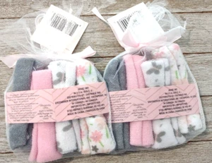 2 juegos de 4 paños Baby Lounge rosa blanco gris  - Imagen 1 de 2