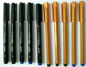 10 X BOLÍGRAFOS MARCADORES DE CALIGRAFÍA Y CINCEL URDU PERSA ÁRABE NEGRO Y AZUL - 2mm - Imagen 1 de 8