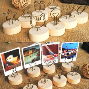 4CM Creative Round Wooden Iron Photo Clip Memo Name Card Pendant Furnishing Arti - Picture 1 of 22