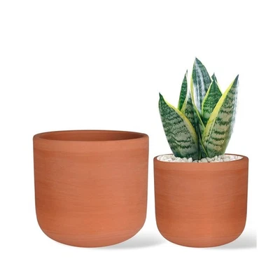 Macetas suculentas de terracota de 4,6 + 6 pulgadas macetas redondas de arcilla con drenaje... Foto 1 de 4