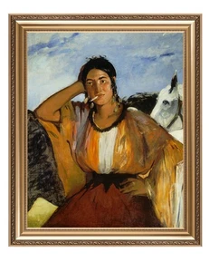 Edouard Manet: Zigeuner mit Zigarette, gerahmter Giclée-Druck Leinwand Wandbild Dekor - Bild 1 von 6