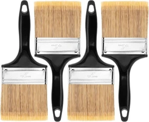 Bates - Pennelli per Pittura, 4 Pollici, Confezione da 4, Pennelli Piatti per Pareti, Nero - Foto 1 di 6
