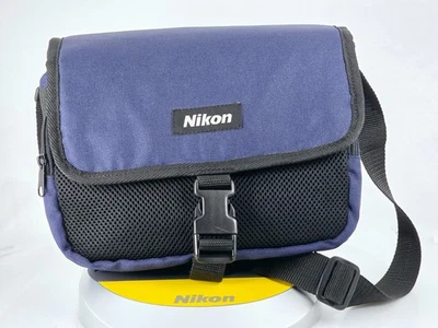 🌸[MINT] Genuine Nikon Camera Lens Shoulder Bag Nylon Navy blue From JAPAN - Image 1 of 4