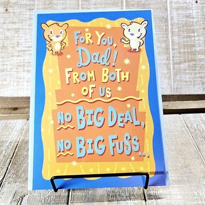 Tarjeta de felicitación del día del padre Hallmark papá de los dos azul naranja Foto 1 de 4