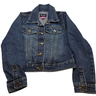 Chaqueta para niños Place Boy 5/6 talla 5 6 azul jean denim remaches abrigo niño niño Foto 1 de 4