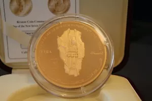 Jordanischer König Abdullah Petra sieben Wunder 5 Dinar Bronzemedaille 2007 Beweis - Bild 1 von 12
