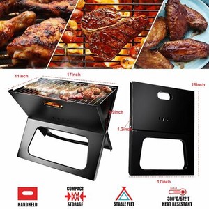 Foldable Compact Barbecue BBQ Grill Charcoal Stove Shish Kabob Camping Cooker US