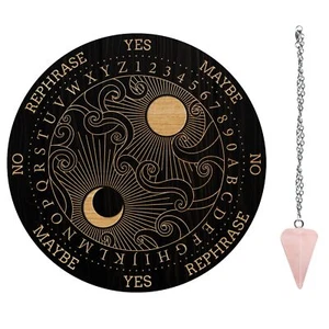 Pendulum Board Set Wooden Dowsing Divination Board Metaphysical Message Board Wi - Picture 1 of 7