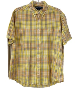 Camisa Ralph Lauren para Hombre XL Blake a Cuadros Madrás con Botones Vintage India Pony - Imagen 1 de 5