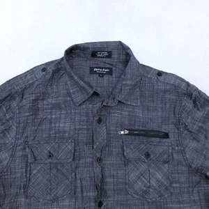 Eighty Eight Casual Button Up Long Sleeve Shirt Mens Size Large L Gray - Picture 1 of 11