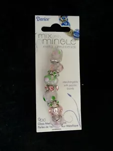 Beads, Darice, Lampwork, Rhinestone, Glass/Metal, Large Hole, Pink/Rose - Picture 1 of 1