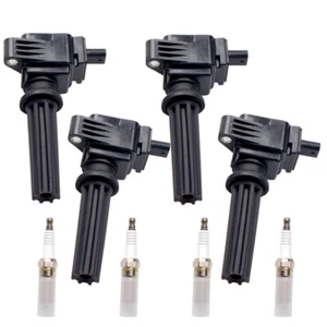 Ignition Coil Pack and Iridium Spark Plug Set of 4 For Ford Edge Escape Explorer - Picture 1 of 7