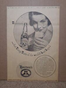 1933 Hortons Pilsner Brewing Co Beer Newspaper Ad New York City 