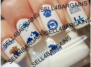 LAST FEW Discontinued》KENTUCKY WILDCATS》10 Different Designs》Nail Art Decals - Picture 1 of 1